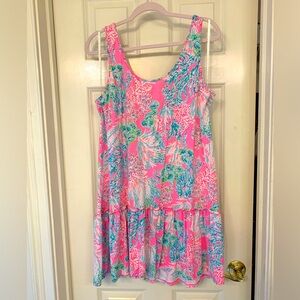 Lilly Pulitzer Skyelar tank style sundress or beach cover up. Short and soft.